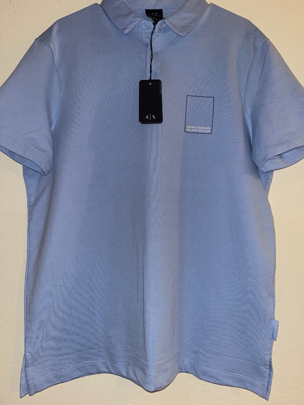 Armani Exchange Milano Edition Blue Polo Shirt